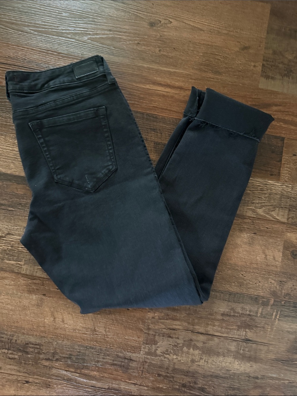Dear John Black Skinny Jeans with Raw Hem